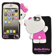 iPhone5シリコンケース [かくれんぼキティBK]