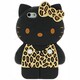 iPhone5シリコンケース [全身キティBKヒョウBR]
