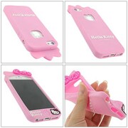 iPhone5シリコンケース [ダイカットキティPK]