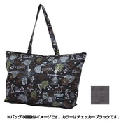 H0001 128 [チェッカーブラック 折りたたみトートバッグ]