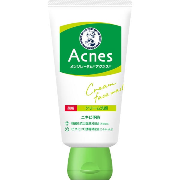 メンソレータムアクネス 薬用クリーム洗顔 130g [クリーム洗顔料 ビタミンC誘導体配合 しっとりうるおい洗顔 皮脂すっきりタイプ]