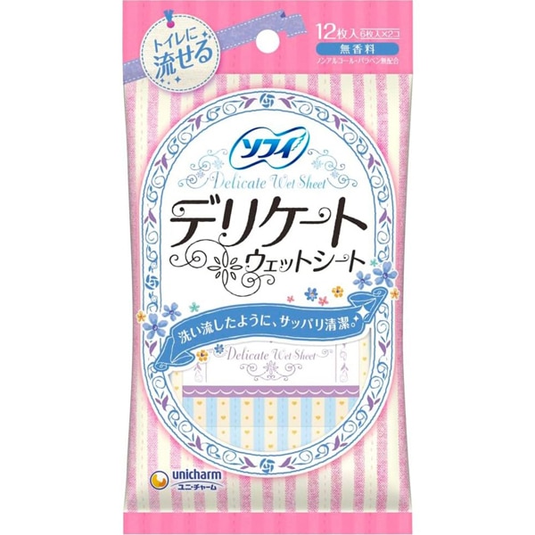 ソフィ デリケートウェットシート 6枚×2コ入り [女性専用ウエットティッシュ]
