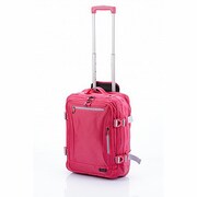スリム 折りたたみ式キャリーケース 旅行日数目安:1~2泊 28L TSAロック搭載 機内持ち込み可 ピンク 85-75393
