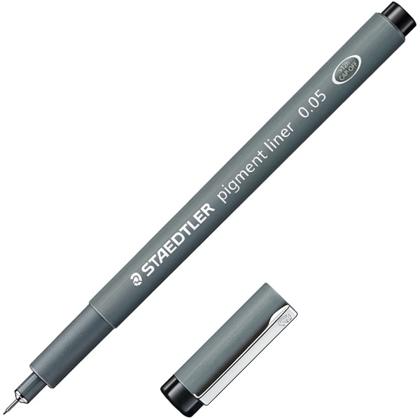 水性サインペン ピグメントライナー 0.05mm ブラック 308 005-9