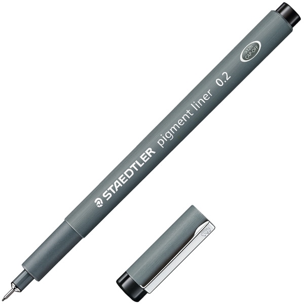 水性サインペン ピグメントライナー 0.2mm ブラック 308 02-9