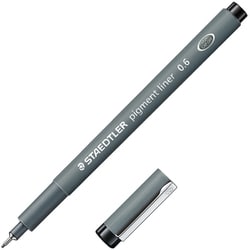 水性サインペン ピグメントライナー 0.6mm ブラック 308 06-9