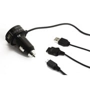 2台同時充電DCチャージャー FOMA/microUSB QM-030BK