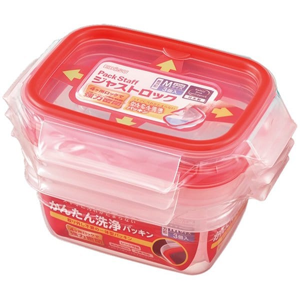 ジャストロック長方形M3コ入 [保存容器]