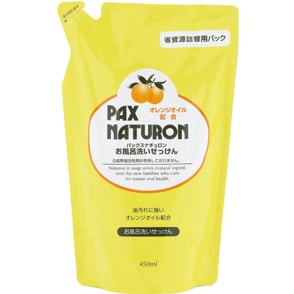 お風呂洗いせっけん 詰替用 450ml 泡スプレー用 オレンジの香り 無添加 お風呂洗剤 天然由来100％