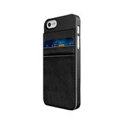 Hybrid Snap-On Case & Attachable Leather CC Holder (Black) [iPhone 5用]
