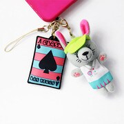 CLASKY Animal with mobile cleaner ウサギ [イヤホンジャックピアス]