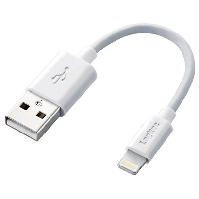 Lightningコネクタ対応 USBケーブル 10cm ホワイト LHC-UAL01WH