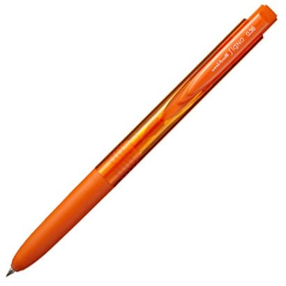 ゲルインクボールペン uni-ball Signo（ユニボール シグノ） RT1 0.38mm ノック式 極細なのになめらか インク色：オレンジ 本体色：オレンジ UMN155N38.4