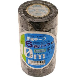 絶縁テープ 10m6巻パック 黒 DE19106K