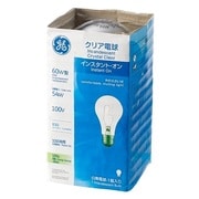 白熱電球 一般電球 E26口金 100V 60形（54W） 60mm径 クリア L100V54WGE