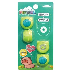 マグネット付がびょう ピンでる こぶた グリーン