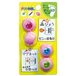 マグネット付がびょう ピンでる えもじ ピンク