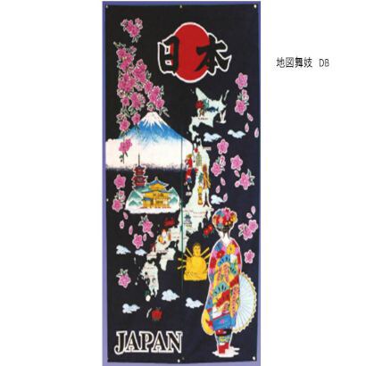 暖簾掛軸 モヘア 地図舞妓 DB