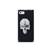 aglowDESIGN スカルシリコンケースiP5 SV/BK [iPhone5用]