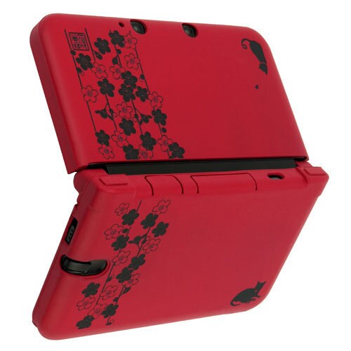 3DLSC36 [3DSLL 柔堅装飾カバー 透し梅と猫]