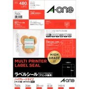 ラベルシール プリンタ兼用 ハイグレードタイプ マット紙・ホワイト A4判 24面 四辺余白付 角丸 75624