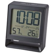 IDEA 電波LCDアラームクロック SQ ブラック LCR083-BK