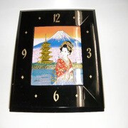 角時計　富士五塔舞妓 [彫金]