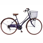 ノーパンクタイヤ シティサイクル パープル / ブラウン CHM-CC276BE-SP