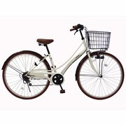 ノーパンクタイヤ シティサイクル ホワイト / ブラウン CHM-CC276BE-SP