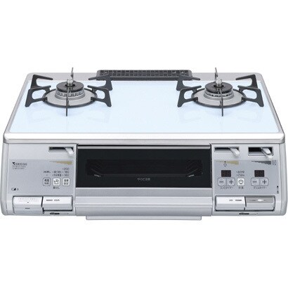 ガステーブル Gクリアコート ベビーブルー 右強火 都市ガス RN-TRH2D-W6ASR
