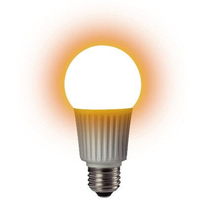 LED電球 E26口金 電球色 485lm 密閉器具対応 調光器具対応 elchica（エルチカ） GH-LDA8L-G/D