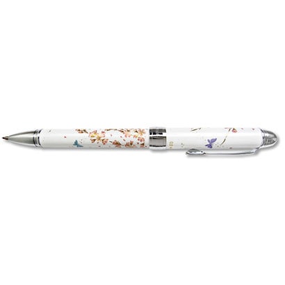 優美蒔絵 複合筆記具 枝垂桜 2色（黒・赤）油性ボールペン 0.7mm＋シャープペンシル 0.5mm WE ホワイト 16-0344-210