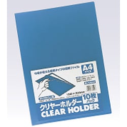 書類整理グッズ CH-A4-CB10 A4カラークリヤーホルダー10P 青
