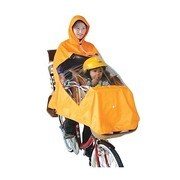 自転車用レインカバー 自転車のポンチョ 窓付 オレンジ フリー