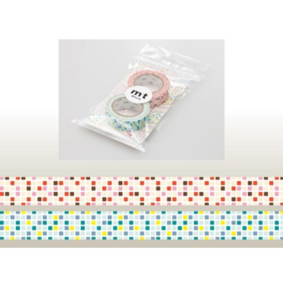15mm×10m mt2P タイル・ピンク×グリーン MT02D076