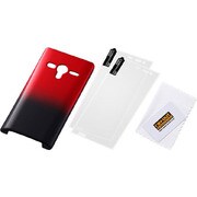 AQUOS PHONE Xx SoftBank 203SH用 グラデーション・シェルジャケット/ブラックレッド RT-203SHC5/BR