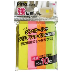強粘着付箋 Pitta 75×15mm ネオンカラーアソート 43025