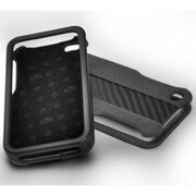 iPhone4/4Sケース CARBONFIBER LEATHER SHEL GREY VELVET