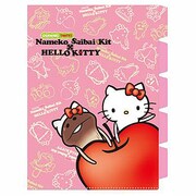 KTN-5IC-RG おさわり探偵なめこ栽培キット×ハローキティ 5インデックスクリアファイル リンゴ [キャラクターグッズ]