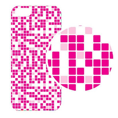 J-04549-17 [iPhone5用 プラハードケース モザイクアソート マゼンタピンク]