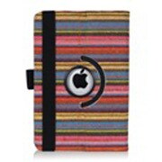 iPad mini PUレザーケース 360° 編み込み柄 イエロー・ピンク J-04544-2