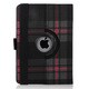 iPad mini PUレザーケース 360° タータンチェック ブラック+レッド J-04543-2