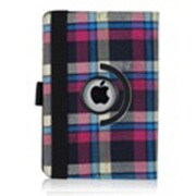 iPad mini PUレザーケース 360° タータンチェック マゼンタ J-04543-3