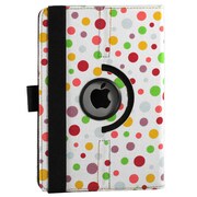 iPad mini PUレザーケース360° カラフルドット ホワイト J-04542-2
