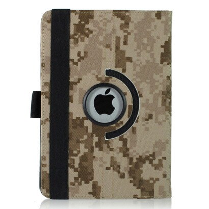 iPad mini PUレザーケース360° カモフラージュ  ライトイエロー J-04536-1