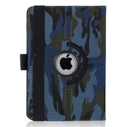 iPad mini PUレザーケース360° カモフラージュ ブルー＋ブラウン J-04536-5