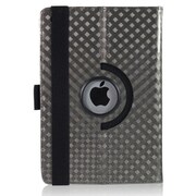 iPad mini PUレザーケース360° 格子柄 グレー J-04524-2