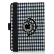 iPad mini PUレザーケース360° 総柄シリーズ ギンガムブラック J-04540-6