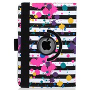 iPad mini PUレザーケース360° 総柄シリーズ モザイクストライプ J-04540-8