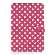 iPad mini PUレザーケース ドット柄 ピンク/ホワイト J-04227-4